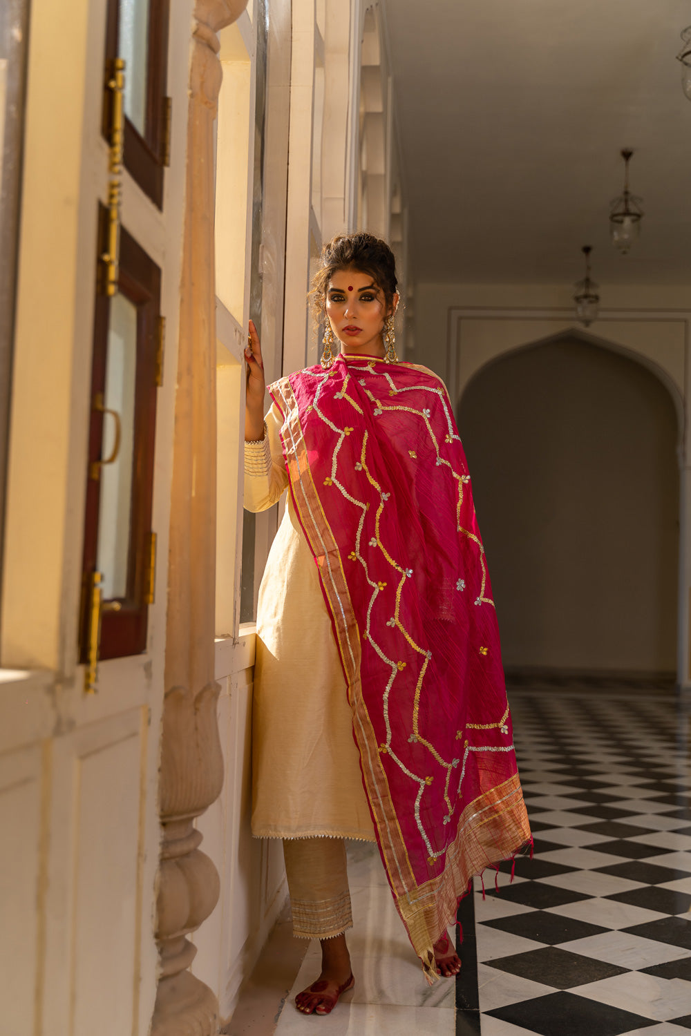 PINK GOTAPATTI DUPATTA SUIT SET