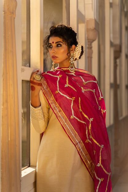 PINK GOTAPATTI DUPATTA SUIT SET