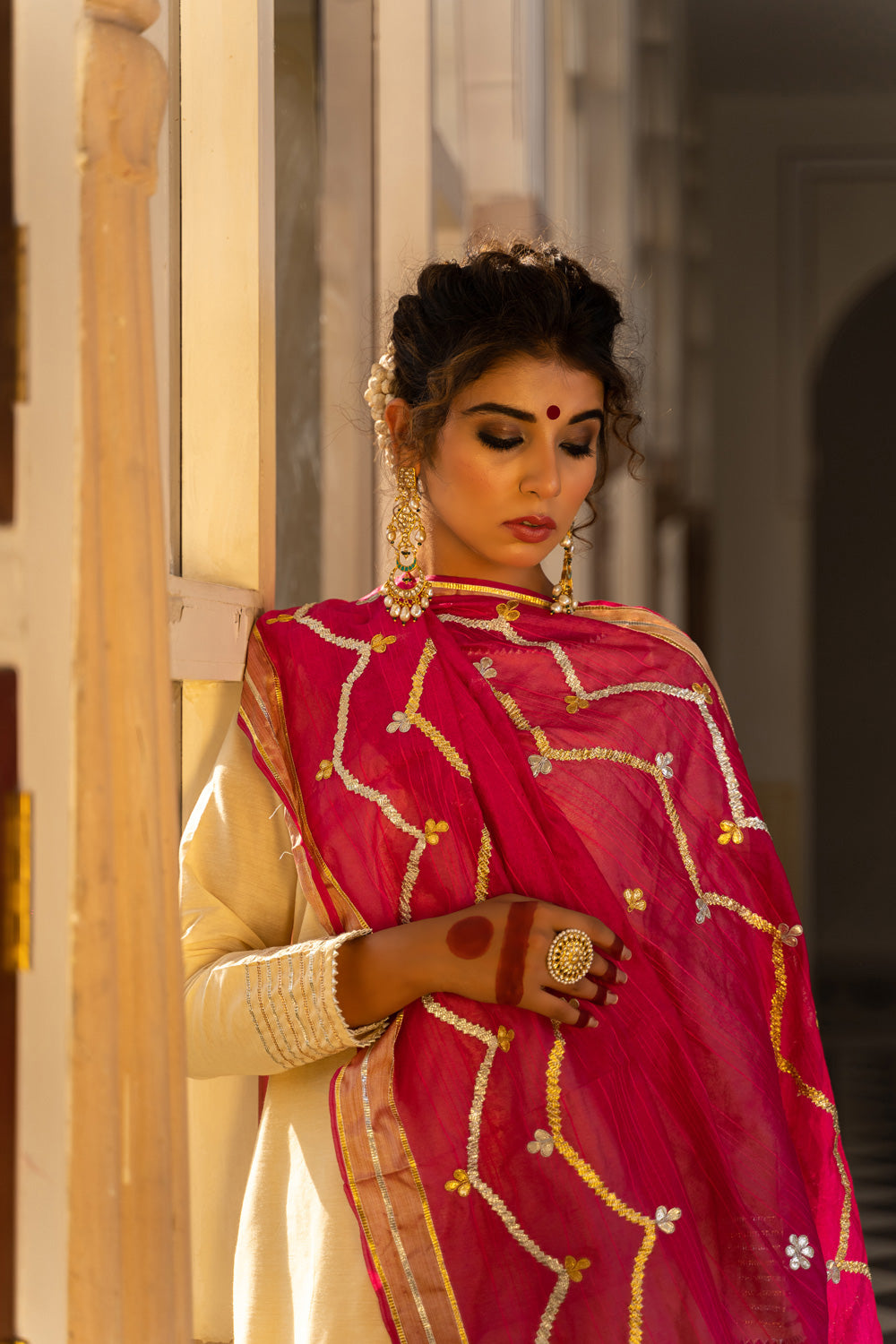 PINK GOTAPATTI DUPATTA SUIT SET