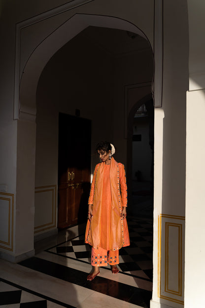 DEEP PEACH EMBROIDERED SUIT