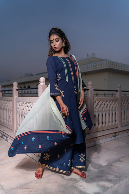 NAVY BLUE MOROCCON SHARARA