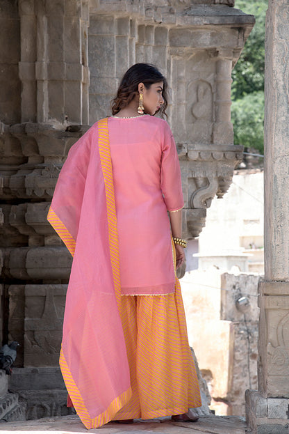 PEACH GHARARA SET
