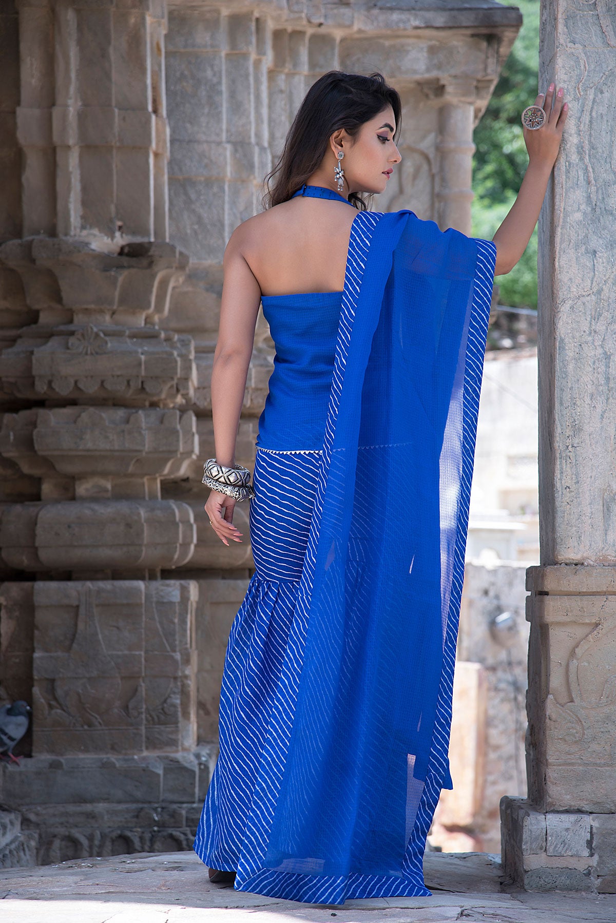 GHARARA BLUE LEHERIYA SET