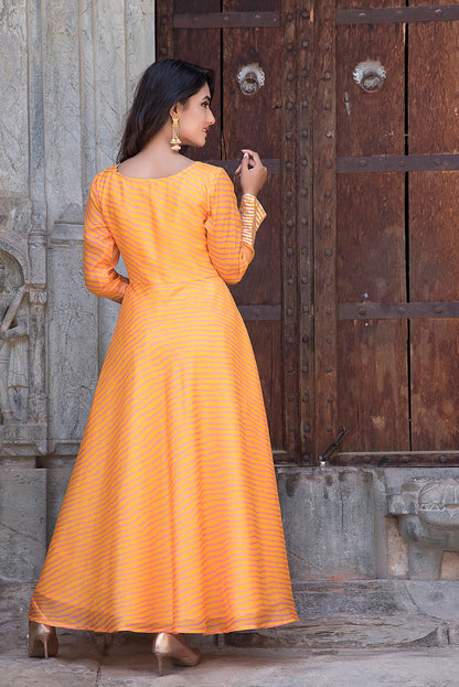 YELLOW PEACH GOTA DRESS