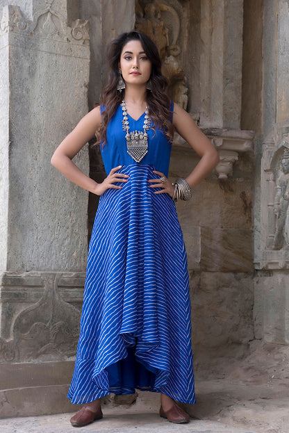 BLUE ASSYMETRIC DRESS
