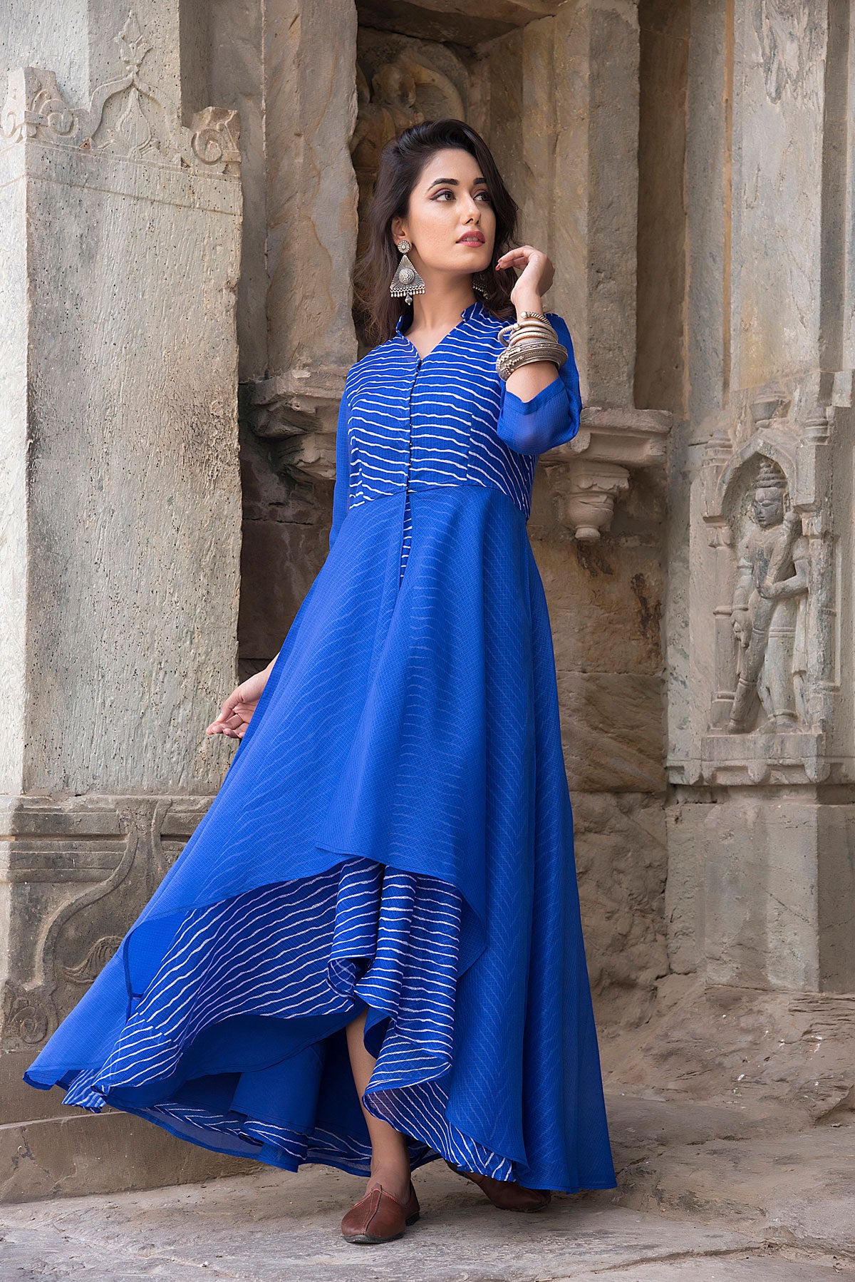 BLUE ASSYMETRIC DRESS