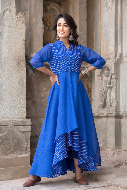 BLUE ASSYMETRIC DRESS