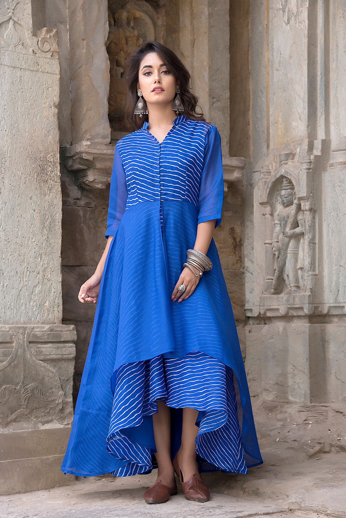 BLUE ASSYMETRIC DRESS