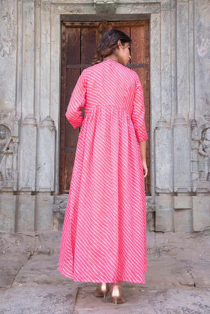 CORAL PINK JACKET WITH PEACH DRESS