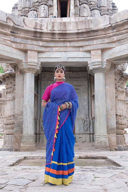 ROYAL BLUE TASSELED SAREE