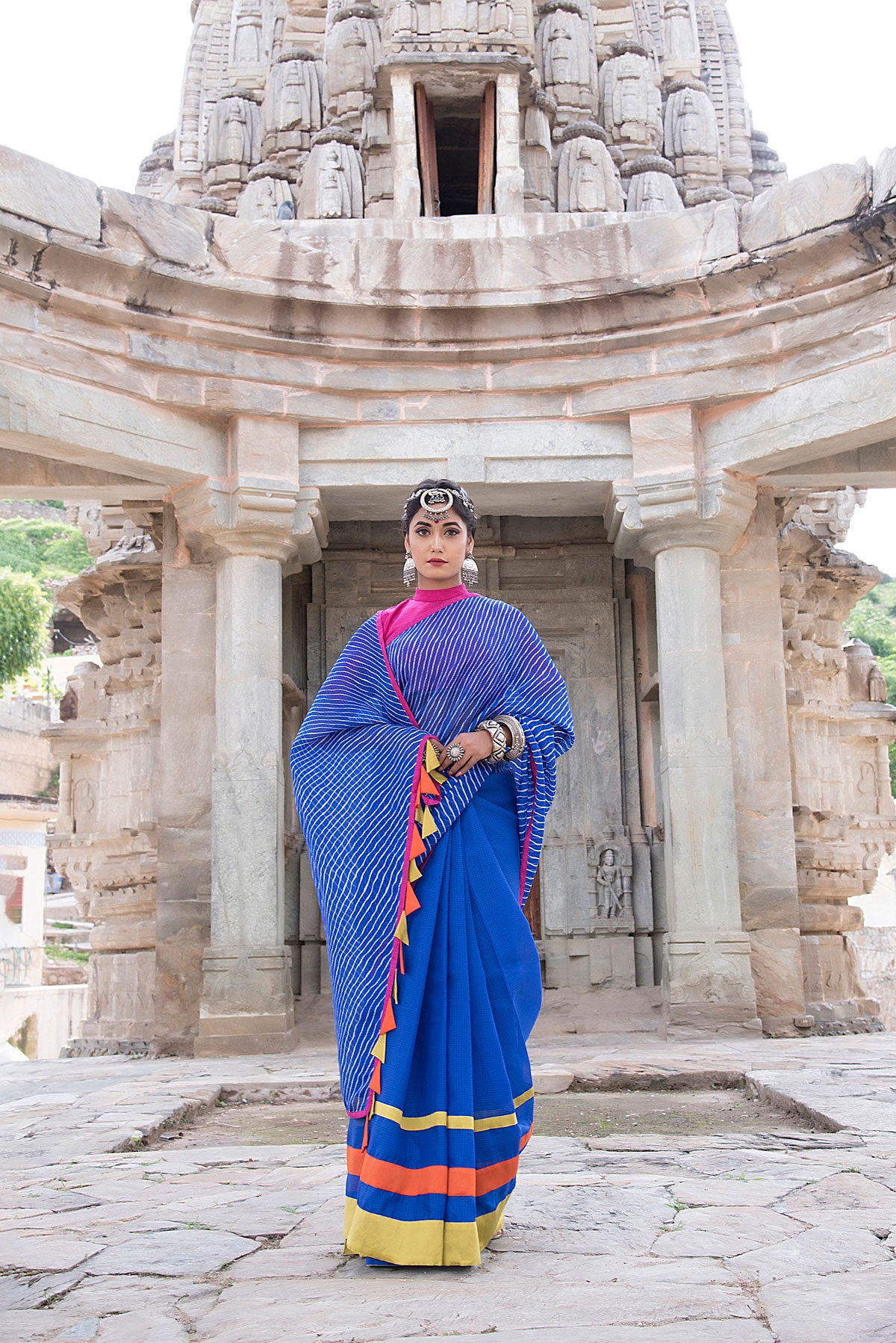 ROYAL BLUE TASSELED SAREE