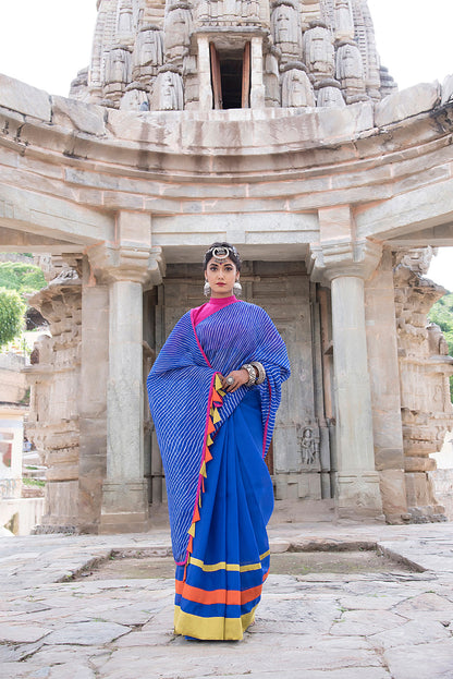 ROYAL BLUE TASSELED SAREE