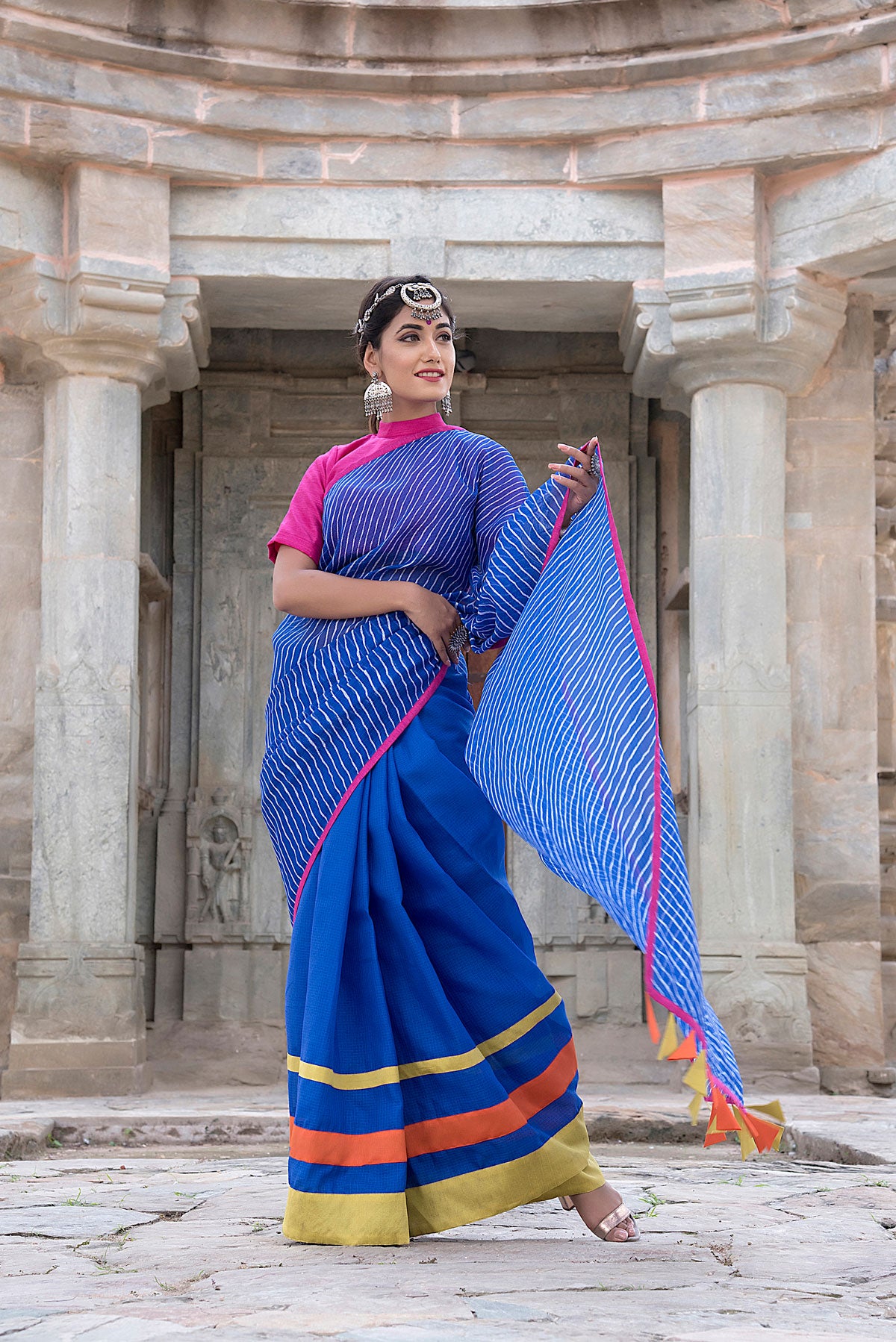 ROYAL BLUE TASSELED SAREE