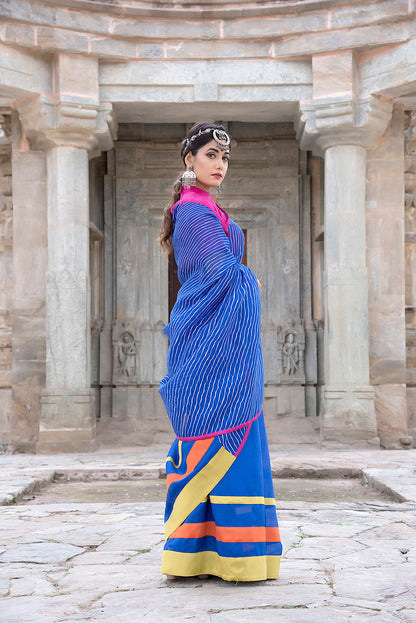 ROYAL BLUE TASSELED SAREE