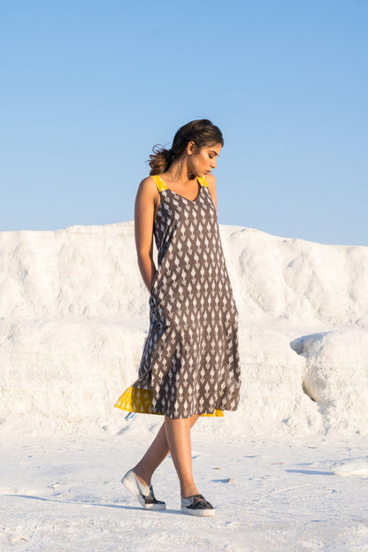 FIERY IKKAT DRESS