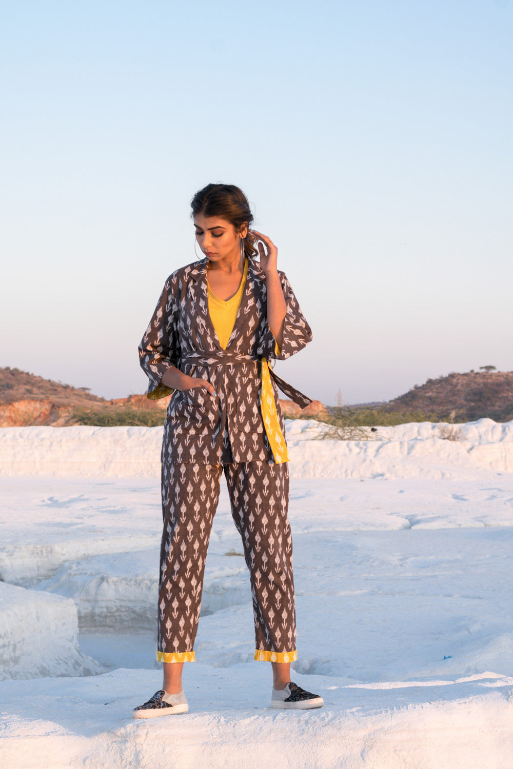 IKKAT BLAZER PANT SET