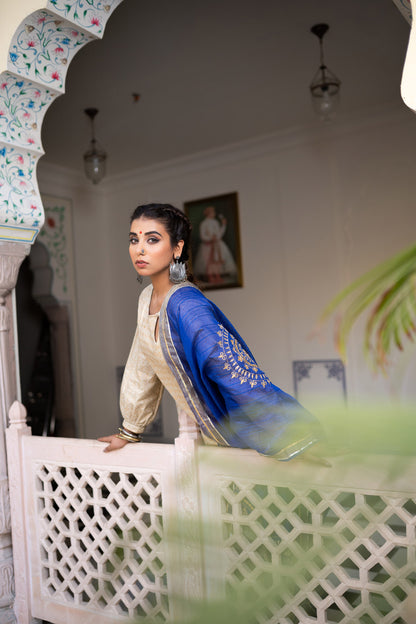 GOLD BLUE BLOCKED SUIT