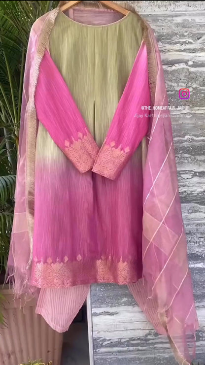 SHADED OLIVEWINE TUNIC SUIT