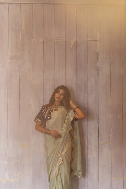 PASTEL GREEN GOTAPATTI SAREE SET