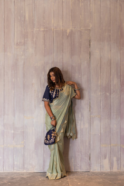 PASTEL GREEN GOTAPATTI SAREE SET
