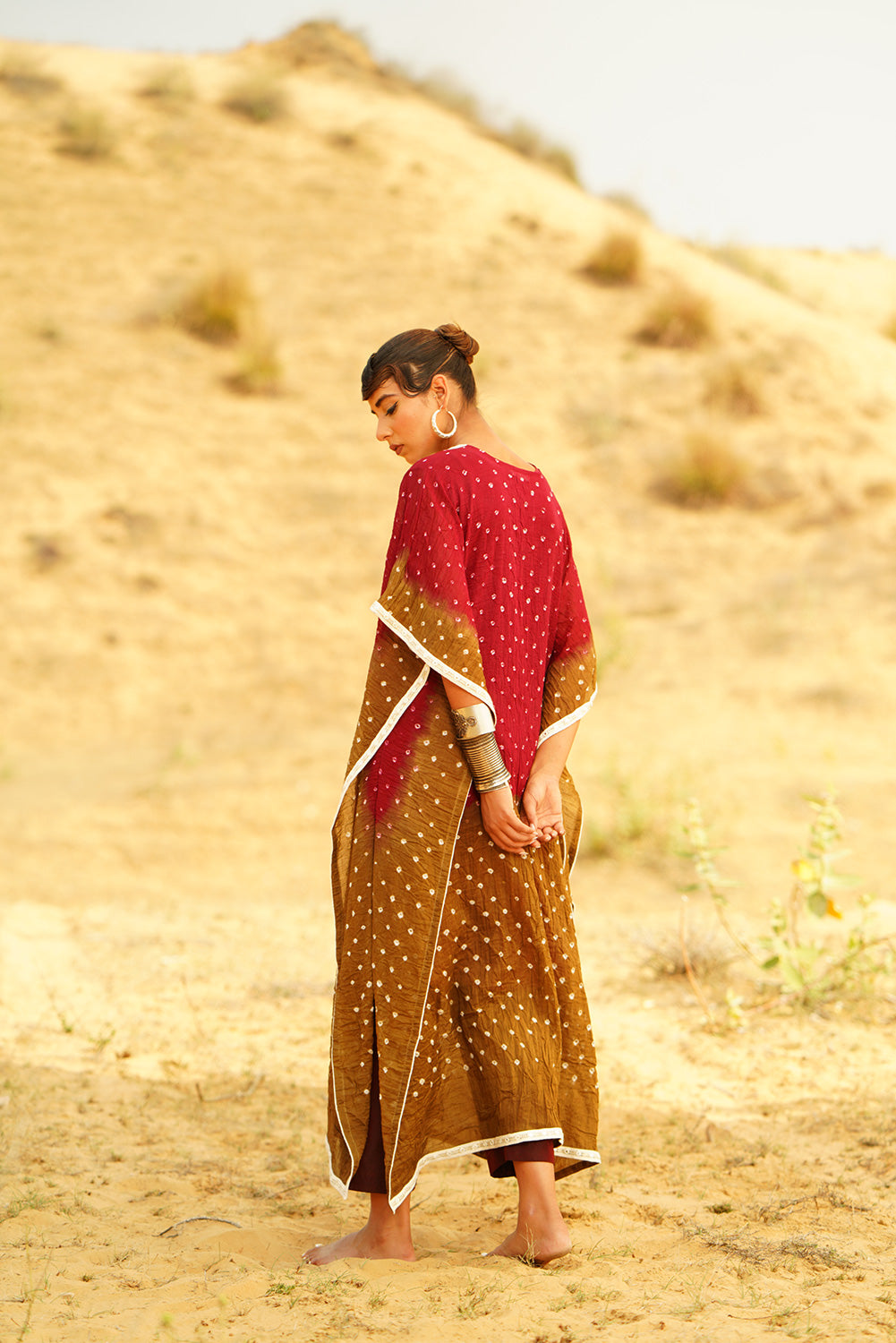 DUSTED RUBY KAFTAN SET