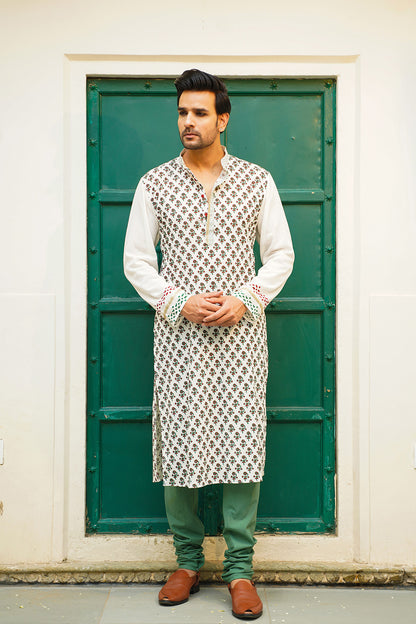 SANGANERI MEN'S KURTA