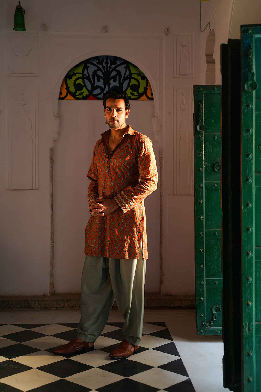 MEN'S RUST PESHAWARI SET