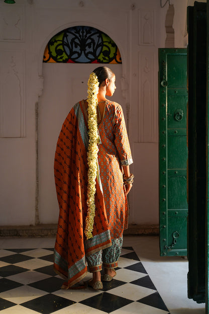 RUST PESHAWARI WOMEN SET