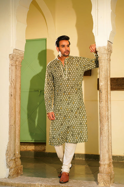 OLIVE MEN'S KURTA