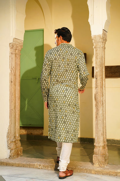 OLIVE MEN'S KURTA