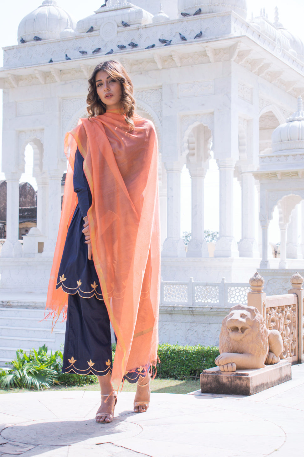 MIDNIGHT BLUSH GOTA CUTWORK SET