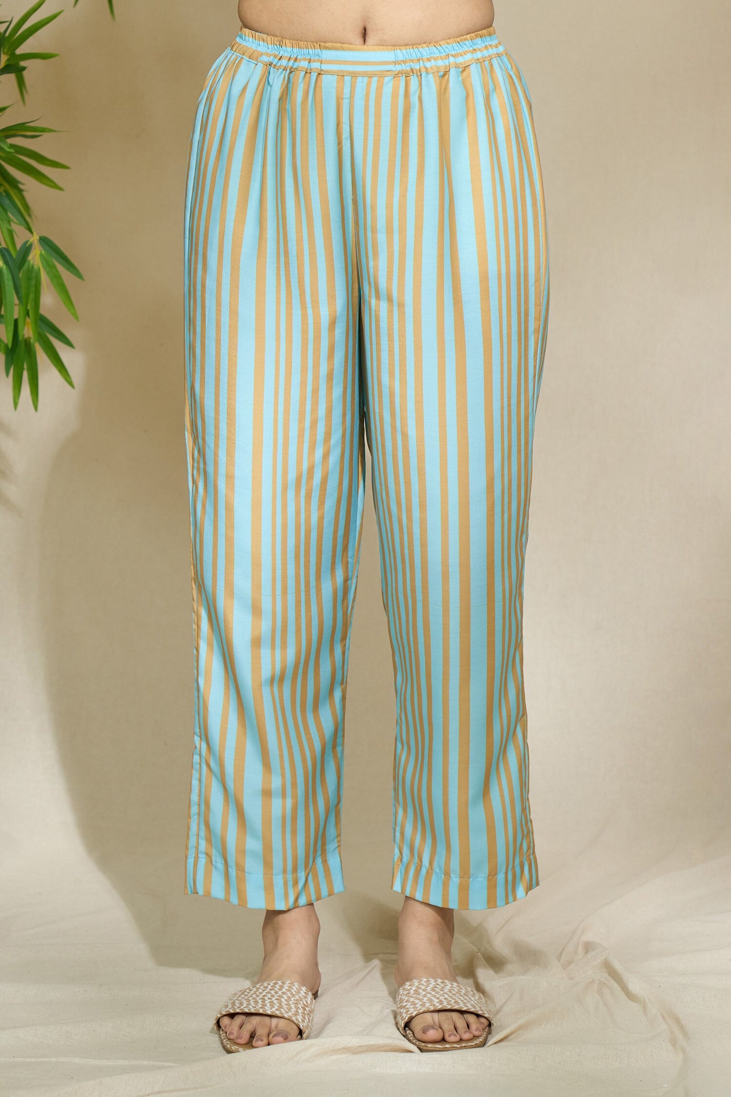 MUSTARD TRI PRINT TUNIC SET