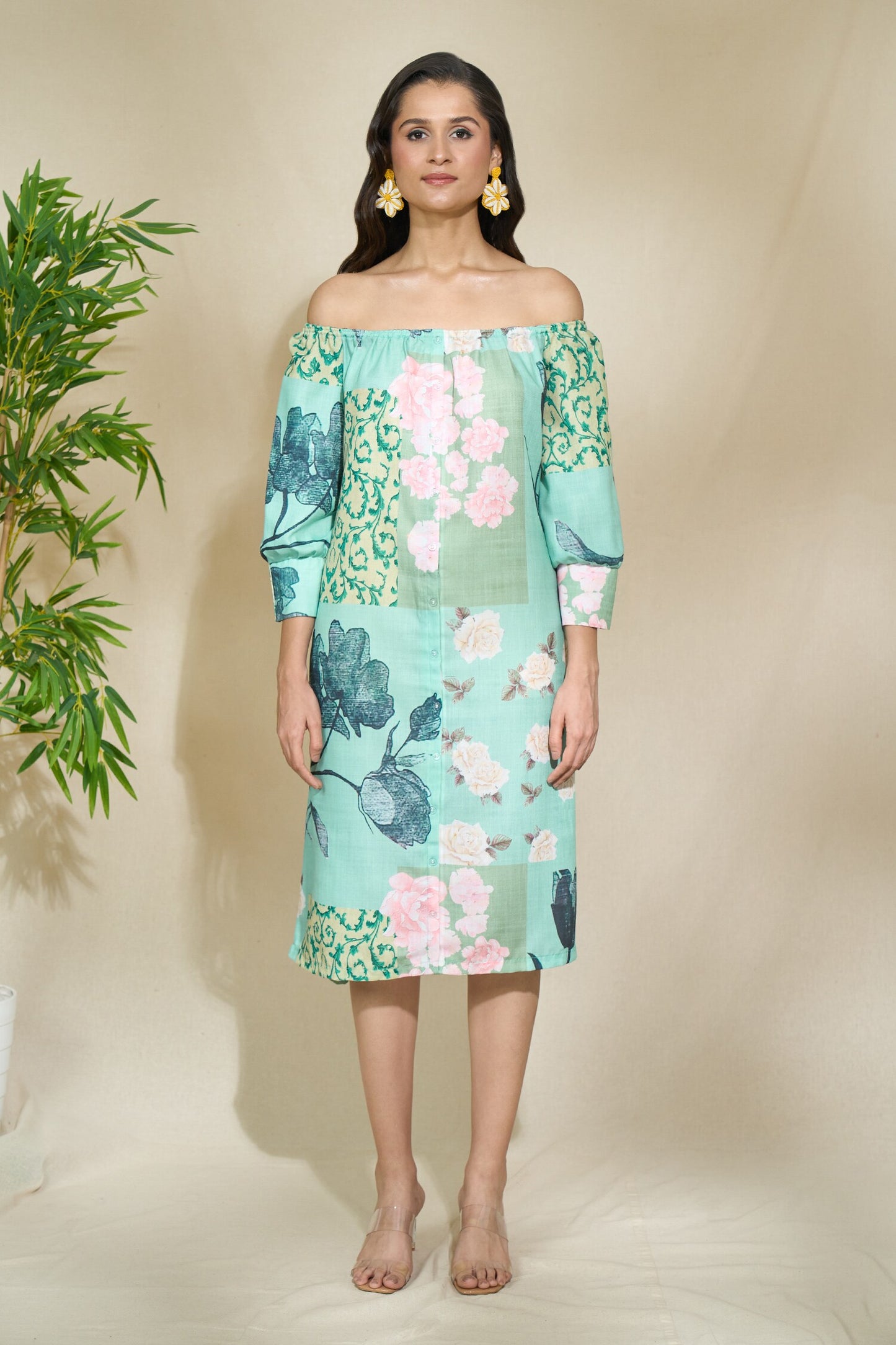 FLORAL OFFSHOULDER DRESS