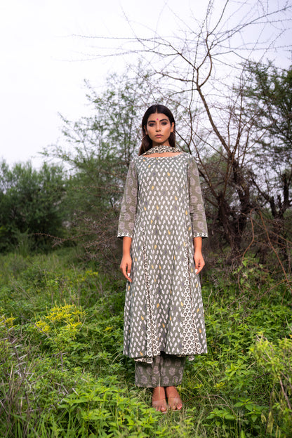 OLIVE MULTIPRINT SUIT