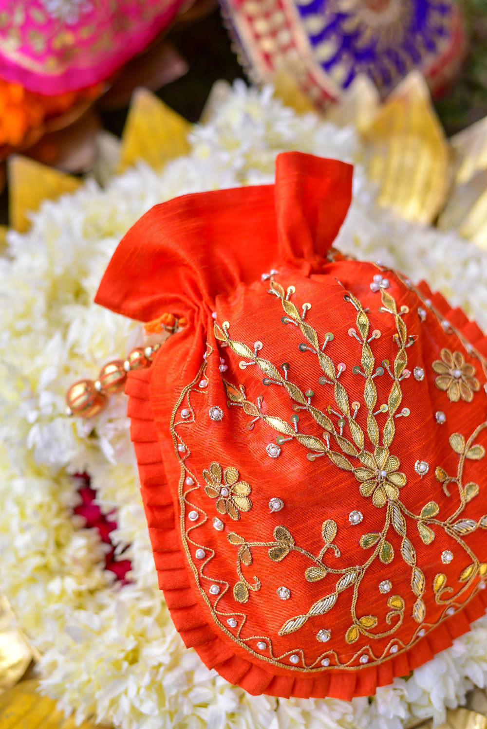 ORANGE GOTA POTHLI BAG