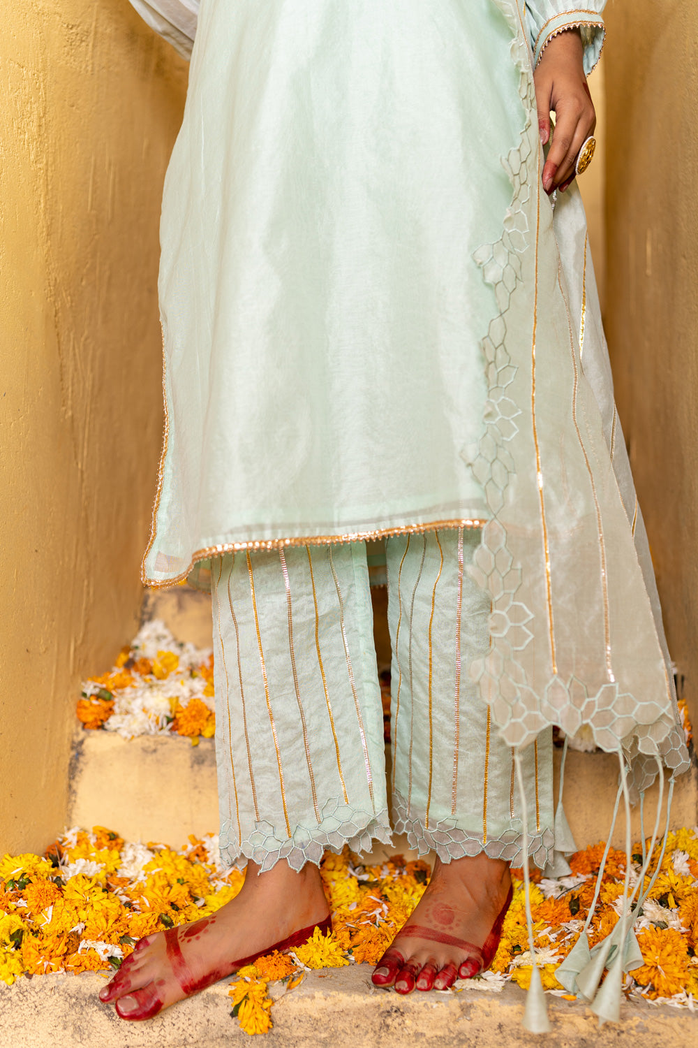 PASTEL BLUE CUTWORK SUIT