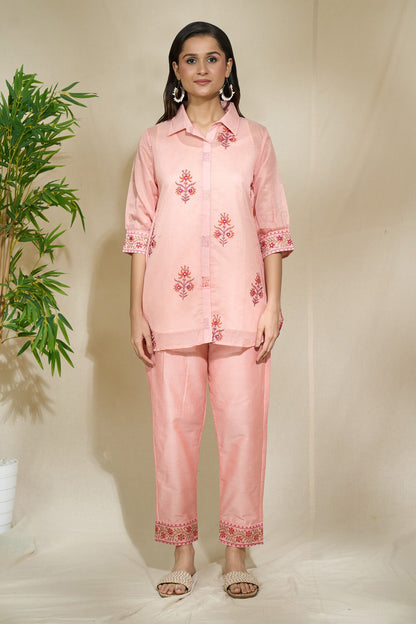 PEACH MULTIPRINT MIRROR SHIRT