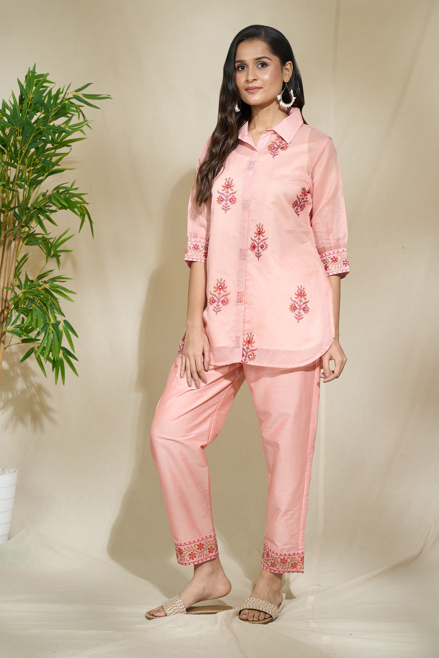 PEACH MULTIPRINT MIRROR SHIRT