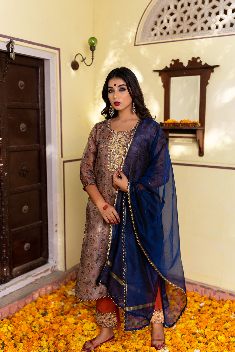 PECAN BROWN GOTAPATTI SUIT