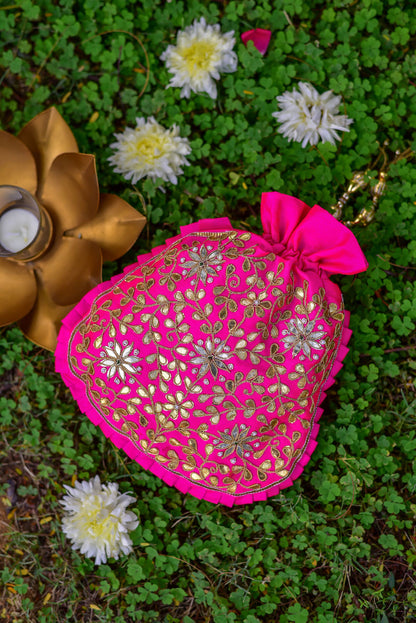 PINK GOTA POTHLI BAG
