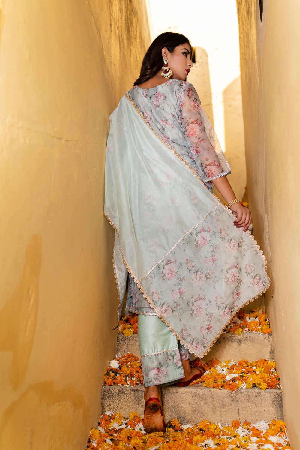 POWDER BLUE GOTAPATTI SUIT