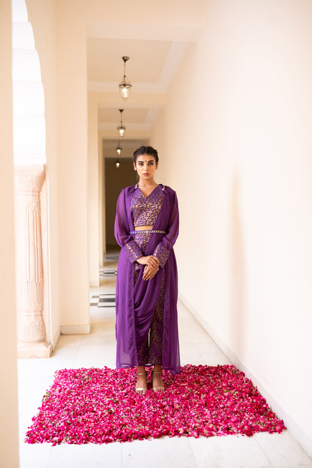 PURPLE PANT SAREE