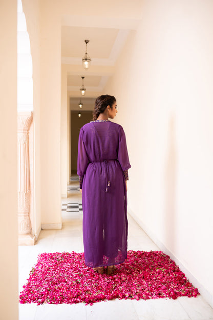 PURPLE PANT SAREE