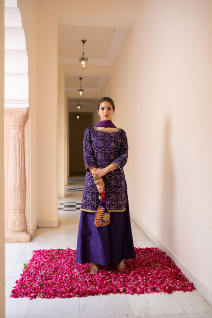 PURPLE SHARARA SET