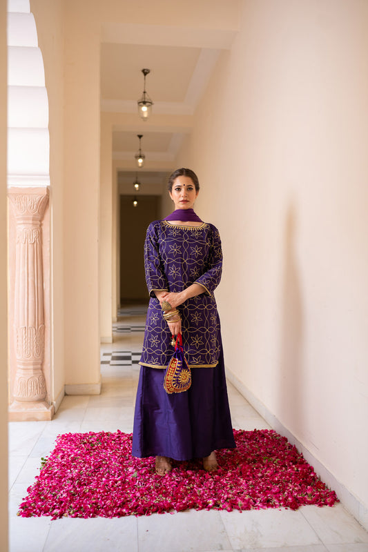 PURPLE SHARARA SET