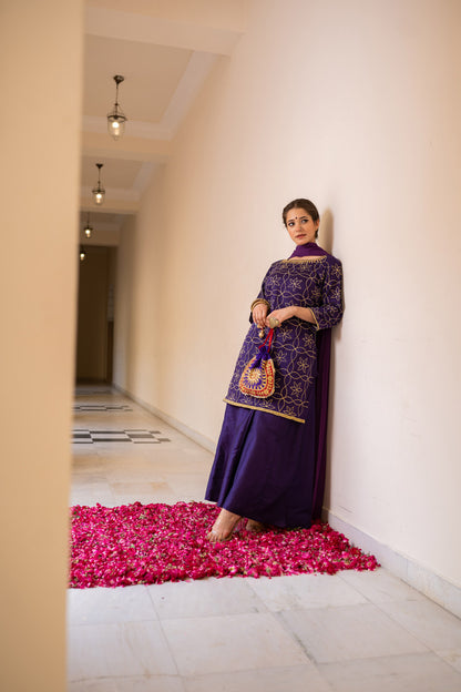 PURPLE SHARARA SET