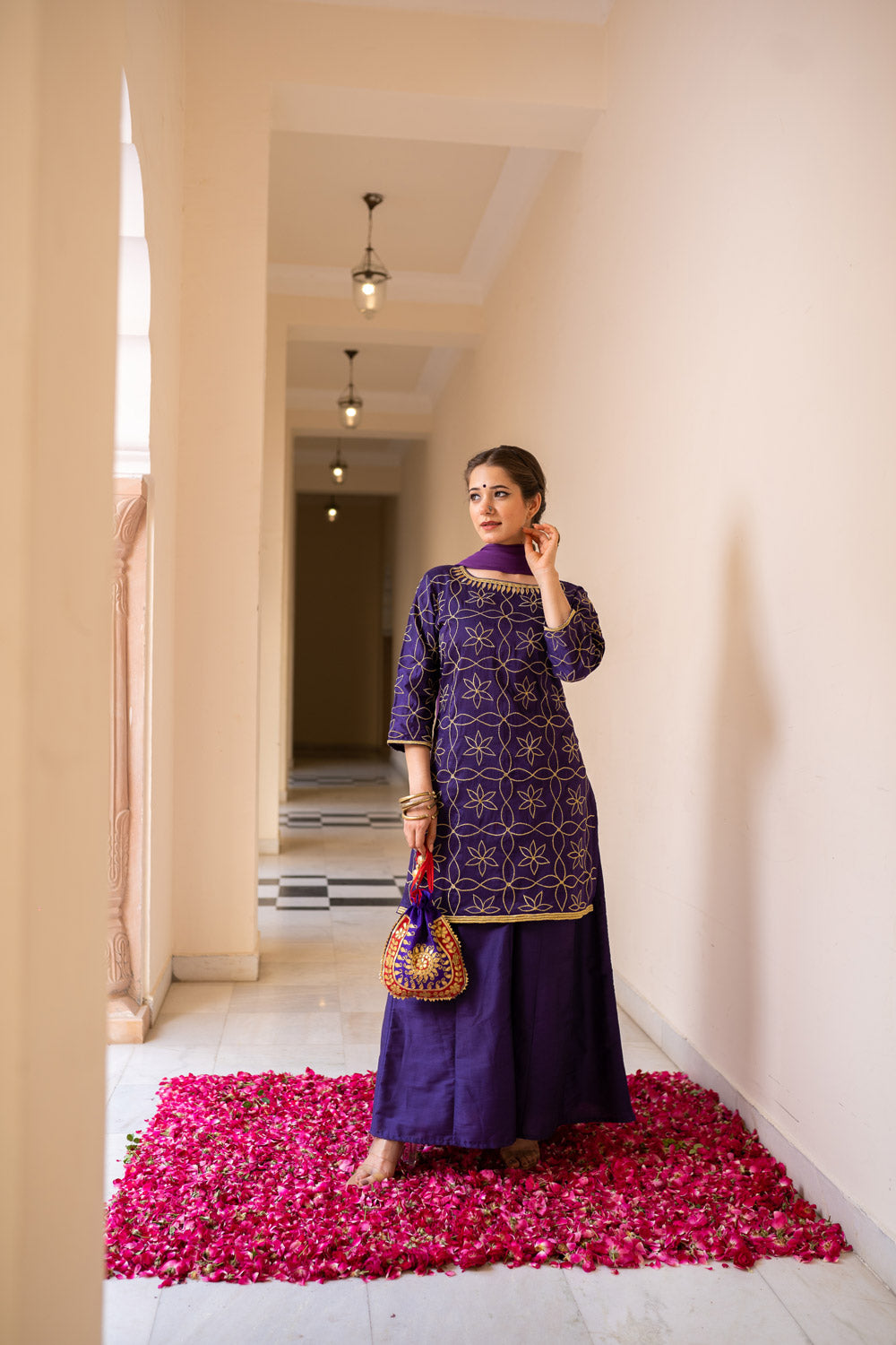 PURPLE SHARARA SET