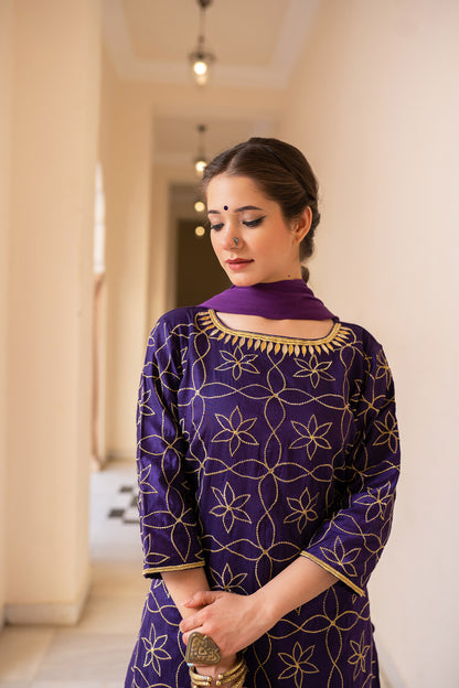 PURPLE SHARARA SET