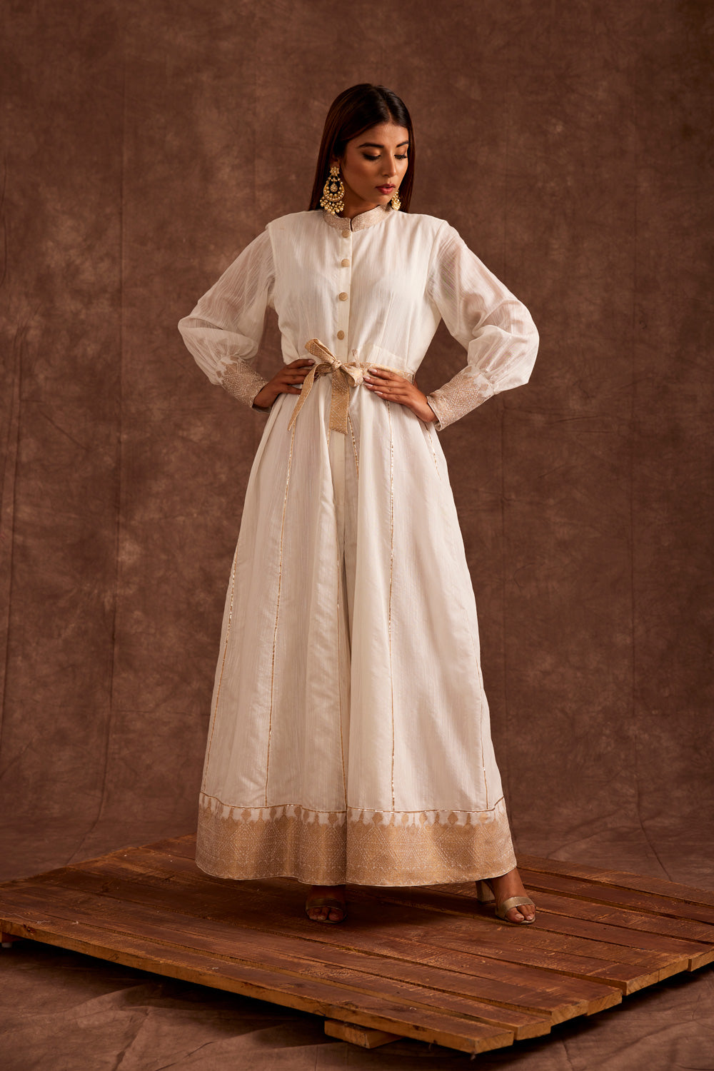 FLAIRED IVORY JUMPSUIT