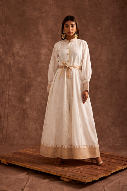 FLAIRED IVORY JUMPSUIT